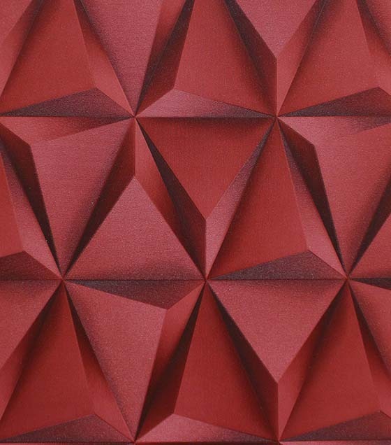 Papel De Parede 3D Geometrico Vermelho