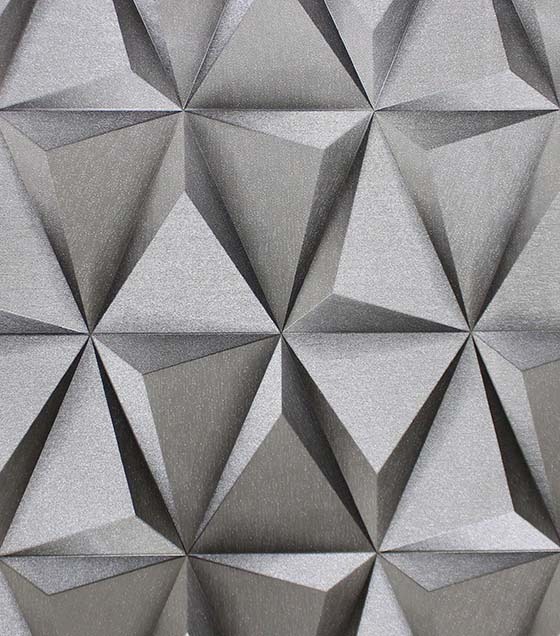 Papel De Parede 3D Geometrico Cinza