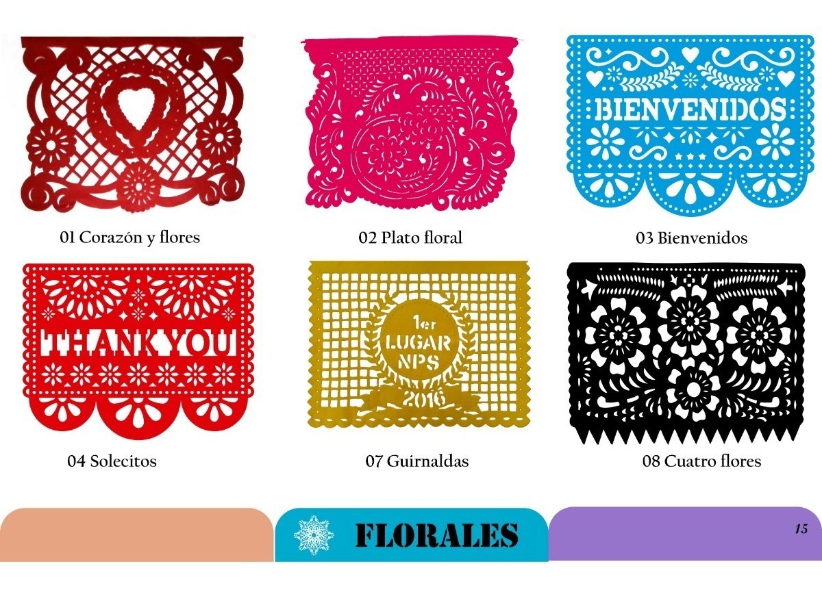 Enramada De Papel Picado Papel Picado 50 Metros De Enramada Personalizada - $ 420.00 en Mercado