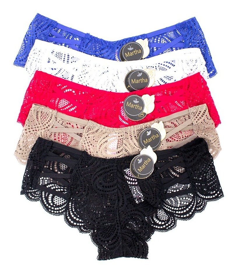 Paquete 6 Pantaletas De Encaje Para Dama, Corte A La Cadera, Sexy Con Costados Descubiertos - $ 359.00 en Mercado Libre