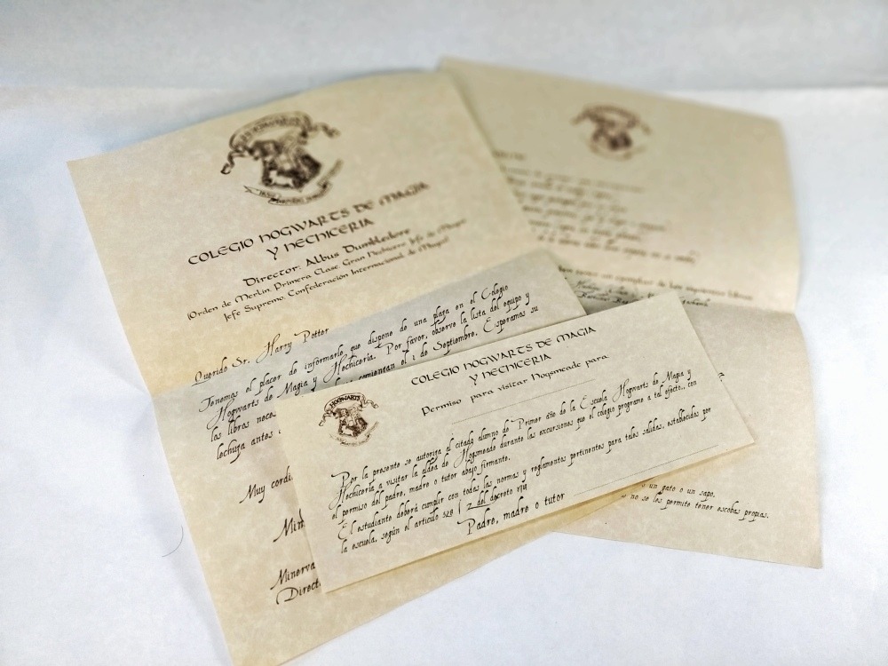 Paquete Carta Hogwarts Harry Potter Personalizada - $ 219 