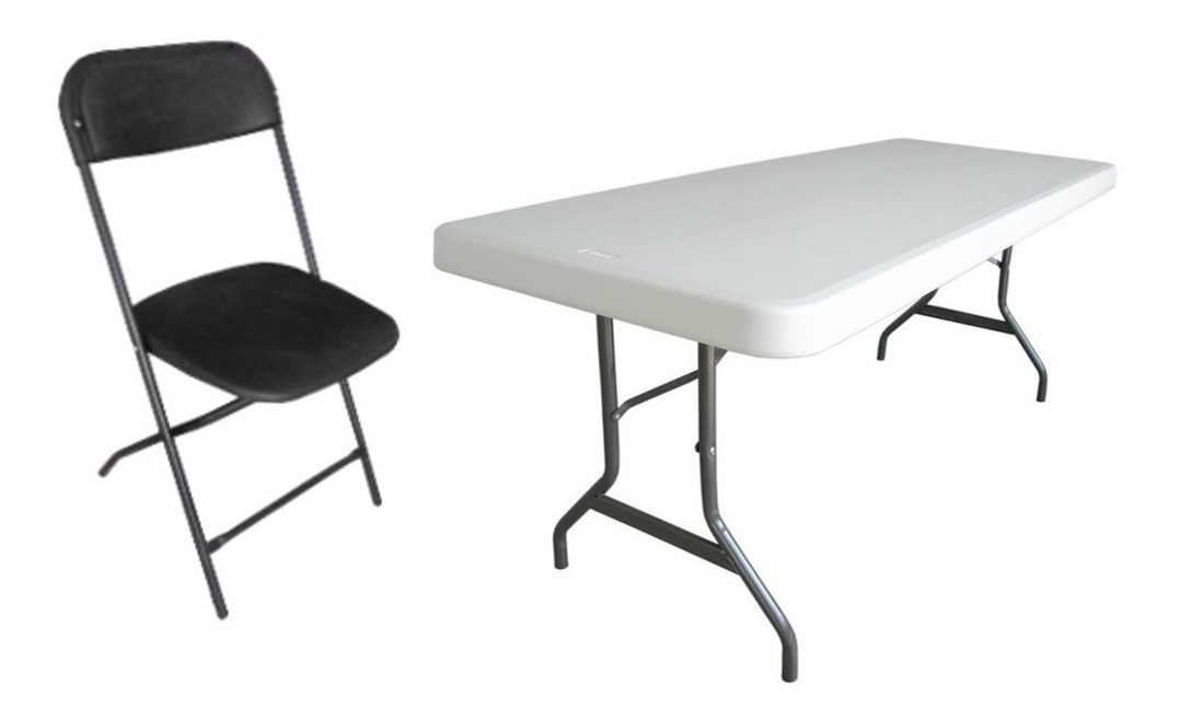 Paquete Mesa Tipo Lifetime Y 10 Silla Plegable Plastica C18 ...