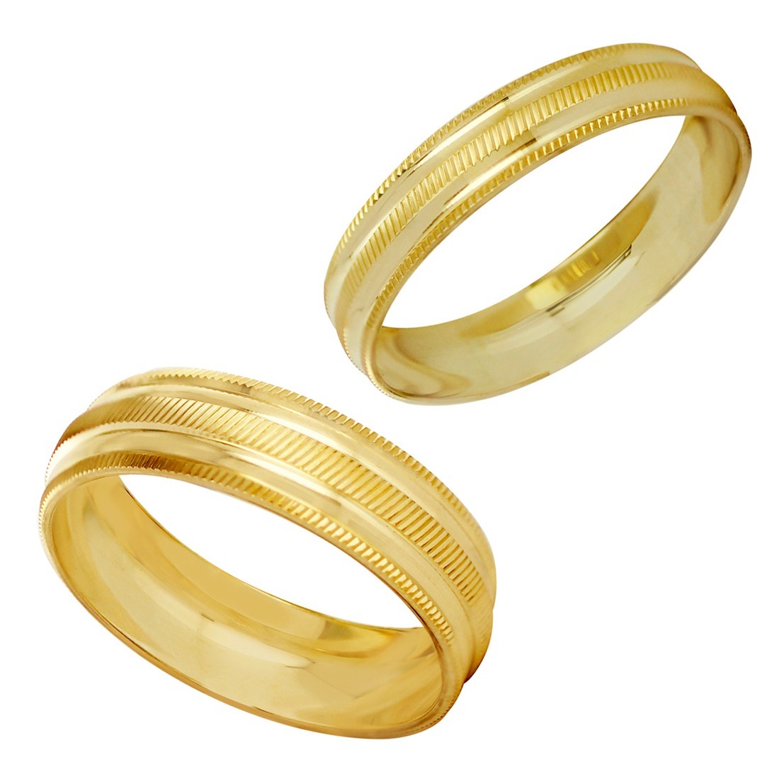 Juego De Argollas De Matrimonio Par Argollas De Matrimonio Oro 10k Diamantada Clásicas - $ 3,099.00 en