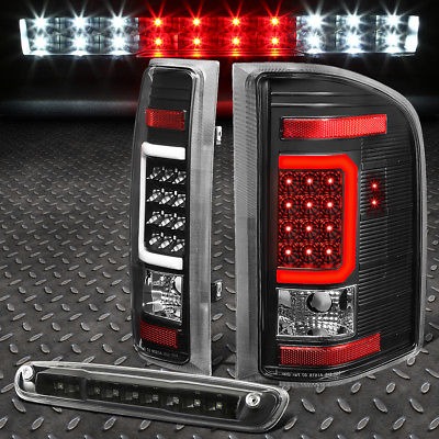 Black Carbon Fiber Look 07-14 GMC Sierra 1500 ABS 3rd Third Brake Light Cover