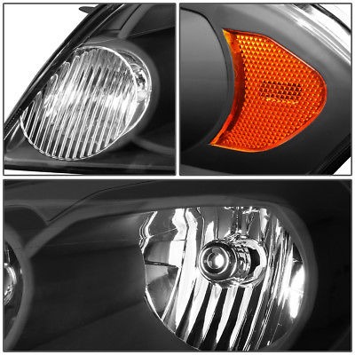 Fit 2006-2016 Chevy Impala Smoked Housing Amber Corner Bumper Headlight/Lamp Set