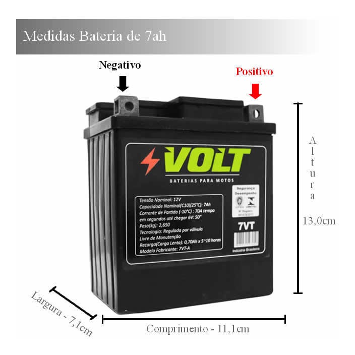Bateria Para Moto Volt Tornado/twister/falcon 12v7ah
