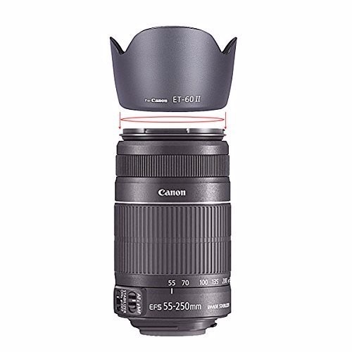 ET-60 II Parasol para Canon EF-S 55-250mm f//4-5.6 IS II EF 90-300mm f//4.5-5.6