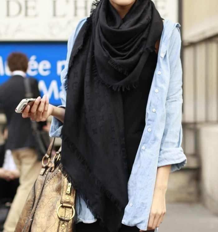 Pashmina Louis Vuitton Preto Preta Frete Grátis 12x - R$ 120,00 em Mercado Livre