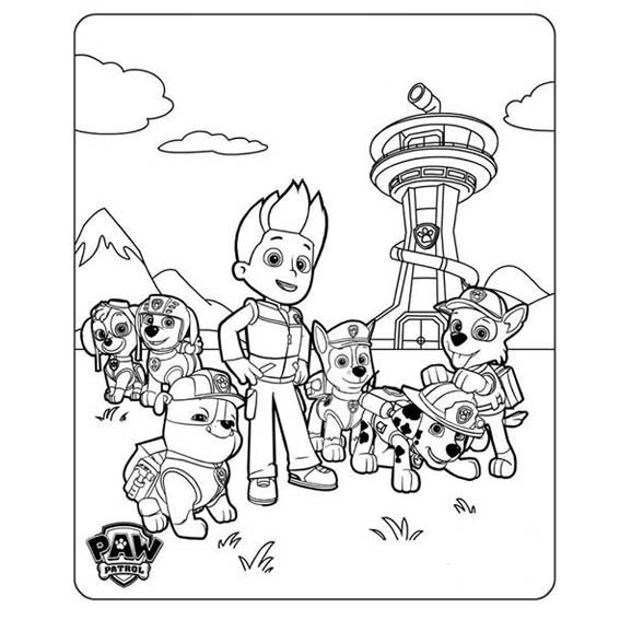 Paw Patrol Patrulla De Cachorros Libro Colorear Tamaño 