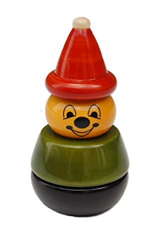 Mano Hecho Orgánico Juguete D Payaso Apilable De Madera A nPkN80wOX