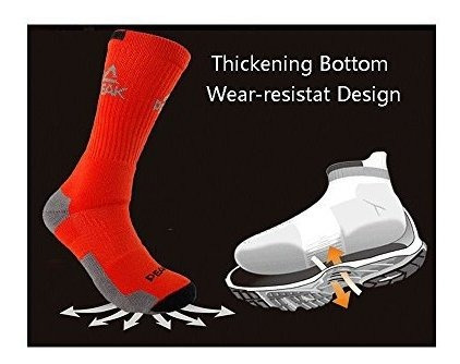 1 Pair or 3 Pack Peak Mens Elite Basketball Crew Socks Cushion Training Dry Fit Athletic Sock