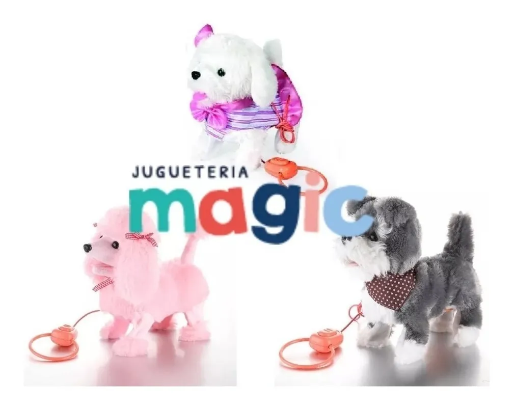 perritos de peluche que caminan