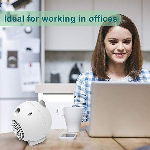 Dee Banna Personal Mini Space Heater Portable Electric Heaters Fan Built-in Professional PTC Ceramic Heating Element and Overheat Protection for Office,Home,Tabletop Under Desk Floor Indoor Use White