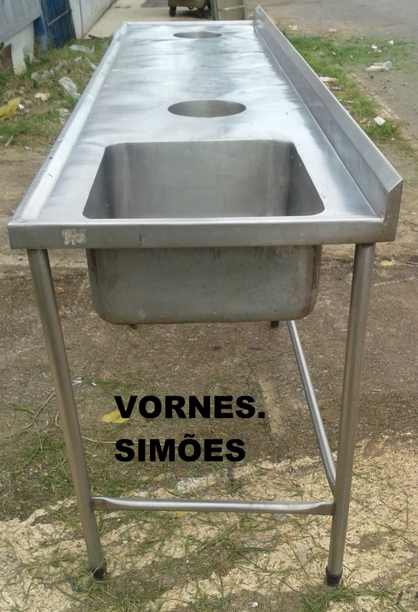 Pia Inox Industrial P Cozinha Com Cuba Furos Para Detrito R Pia Inox Industrial P Cozinha Com Cuba Furos Para Detrito R