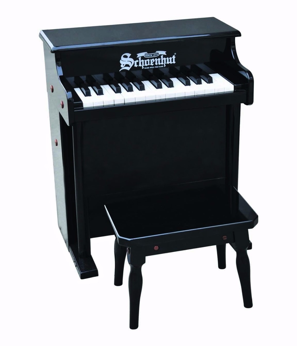 Piano Para Niños 25 Teclas Con Banco Color Negro - $ 5,499.00 en