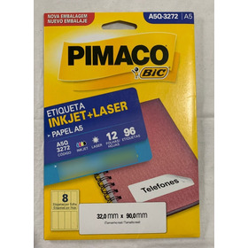 Pimaco Bic A5 Inkjet Laser A5q-3272 Flh 96 Etiq Telefone