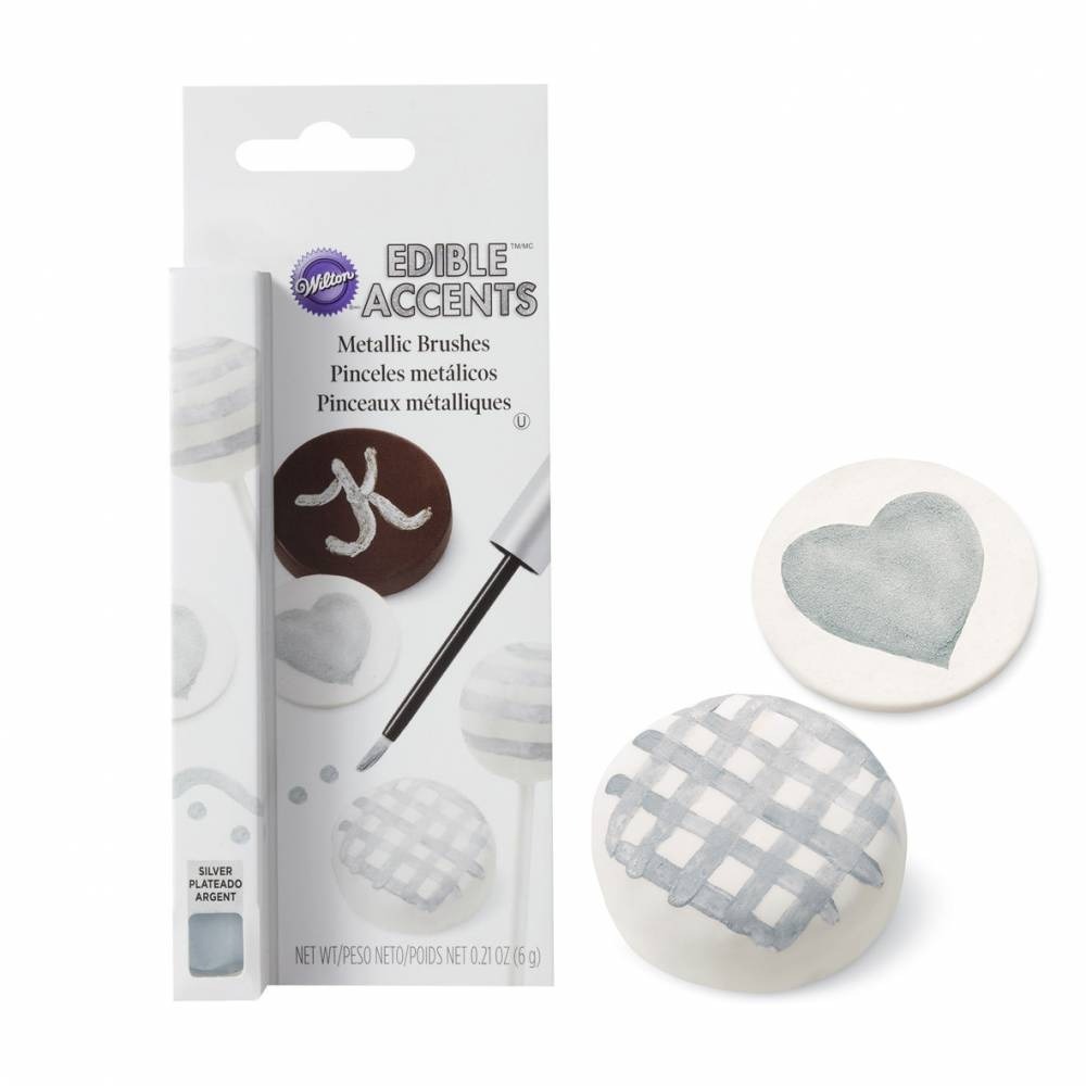 pincel metálico edible accents p colorir chocolate wilton r 53