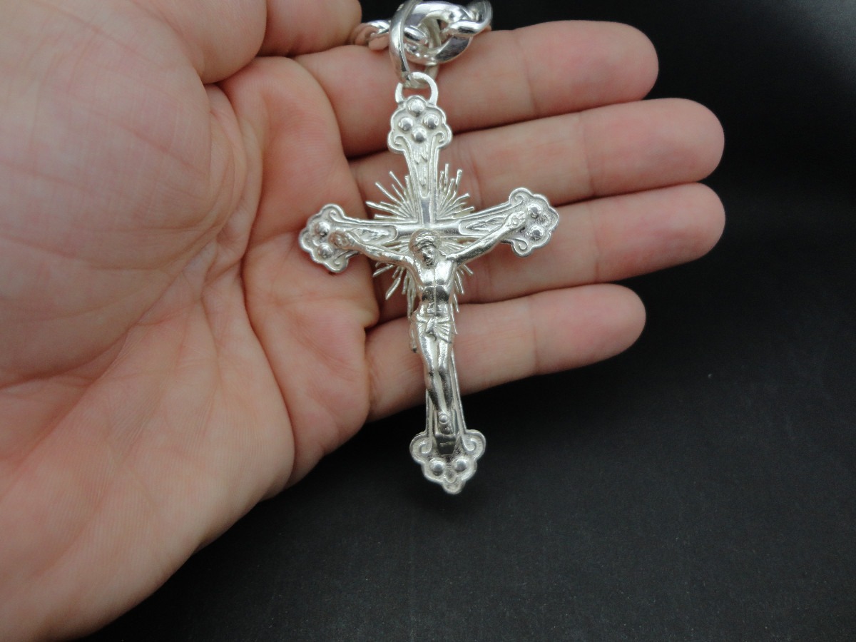 Pingente Crucifixo Em Prata 950 Frete GrÃ¡tis Cruz Com Cristo - R$ 150