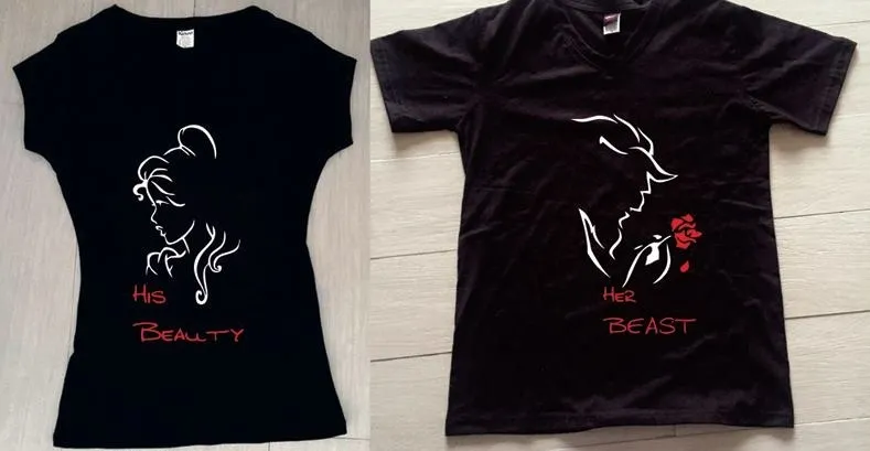 camisetas personalizadas de la bella y la bestia