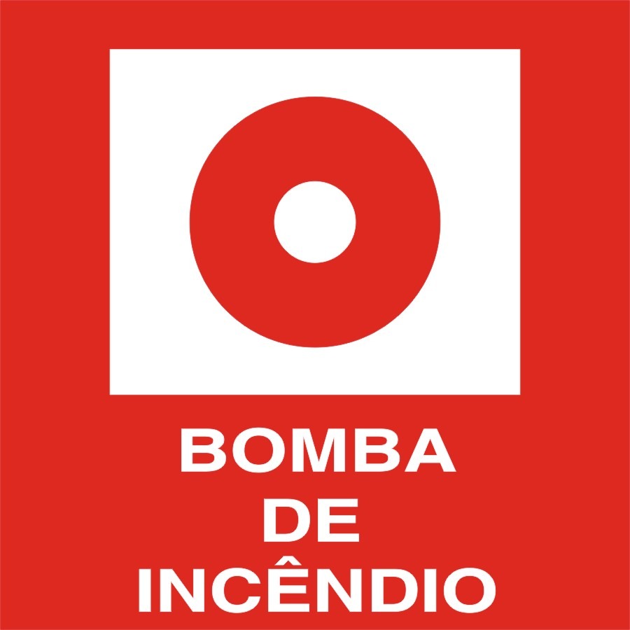 Placa Bomba De Incêndio Fotoluminescente (brilha No Escuro 