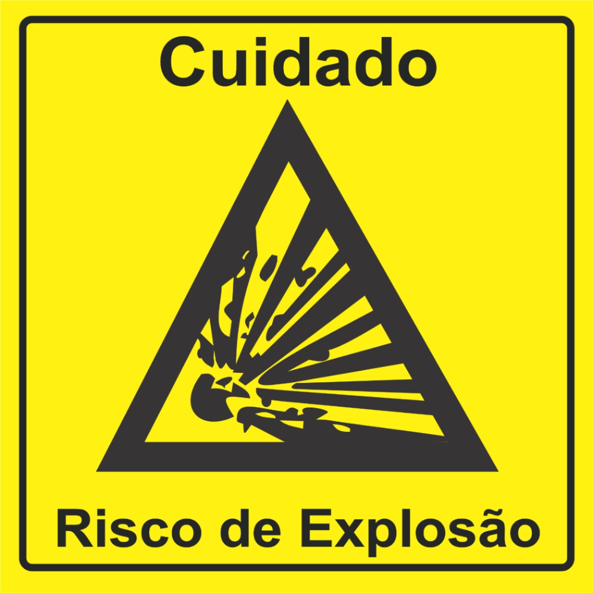 Placa Cuidado Risco De Explosão - R$ 12,70 em Mercado Livre