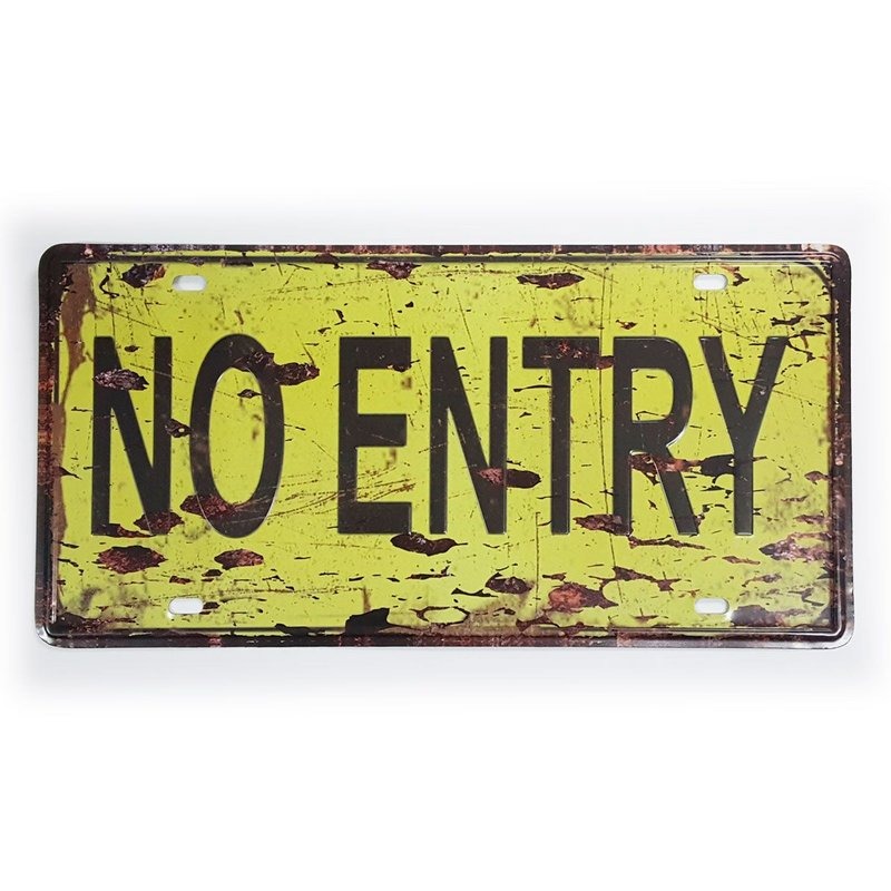 placa de metal decorativa não entre no entry 30 x 15 cm r 25
