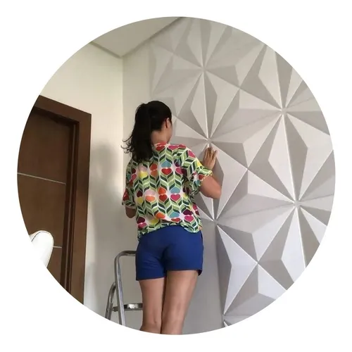 Placa De Revestimento 3d Pvc 50cm X 50 Cm Paredes E Tetos