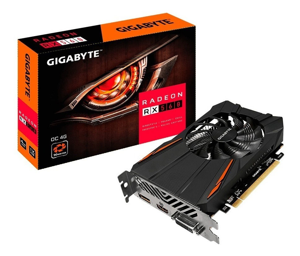 Placa De Vídeo Rx 560 4gb Oc Gddr5 Gigabyte Gv-rx560oc-4gd - R ...