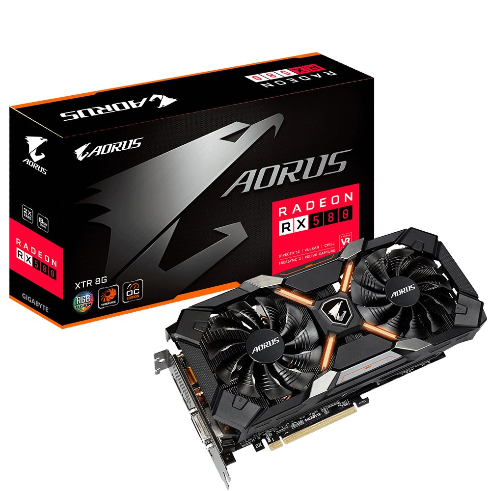 Placa De Video Rx580 Xtr 8g Aorus Gigabyte - R$ 1.596,00 em Mercado Livre