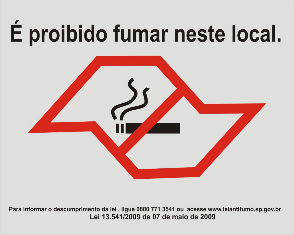 Placa Proibido Fumar Lei São Paulo - R$ 9,00 em Mercado Livre