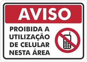 Placa Proibido Uso De Celular 20x30cm - R$ 23,00 em 