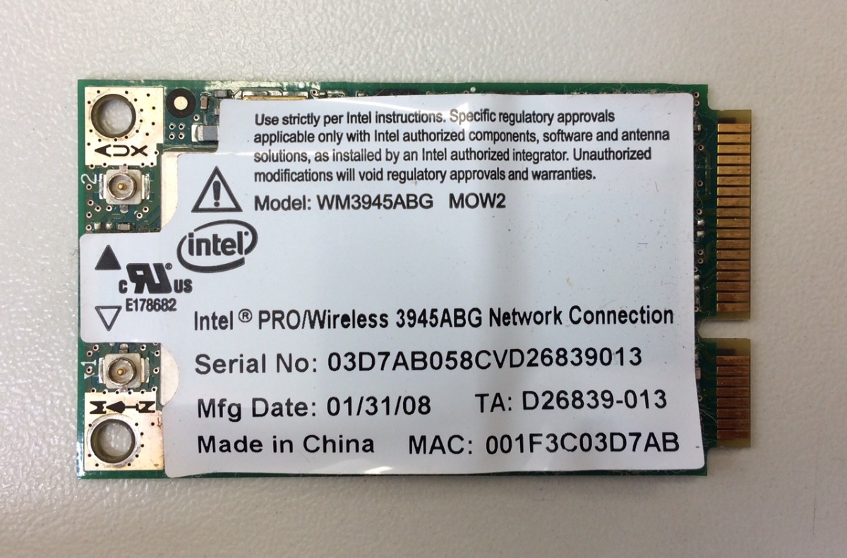 intel 3945abg mac os x