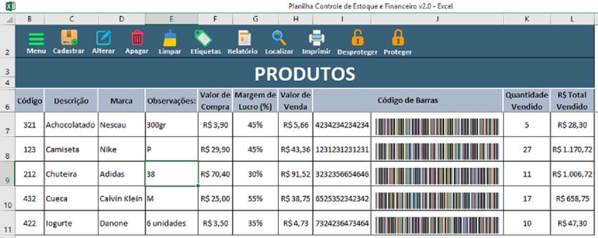 Planilha Controle De Estoque E Financeiro Excel R Em Mercado Livre My Hot Sex Picture 1211