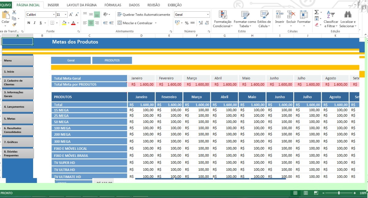 Planilha Para Controle De Vendas E Financeiro Em Excel Planilhas