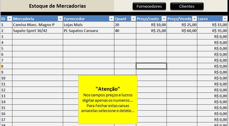 planilha excel controle de estoque fornecedores clientes r 16 50 controle de estoque excel