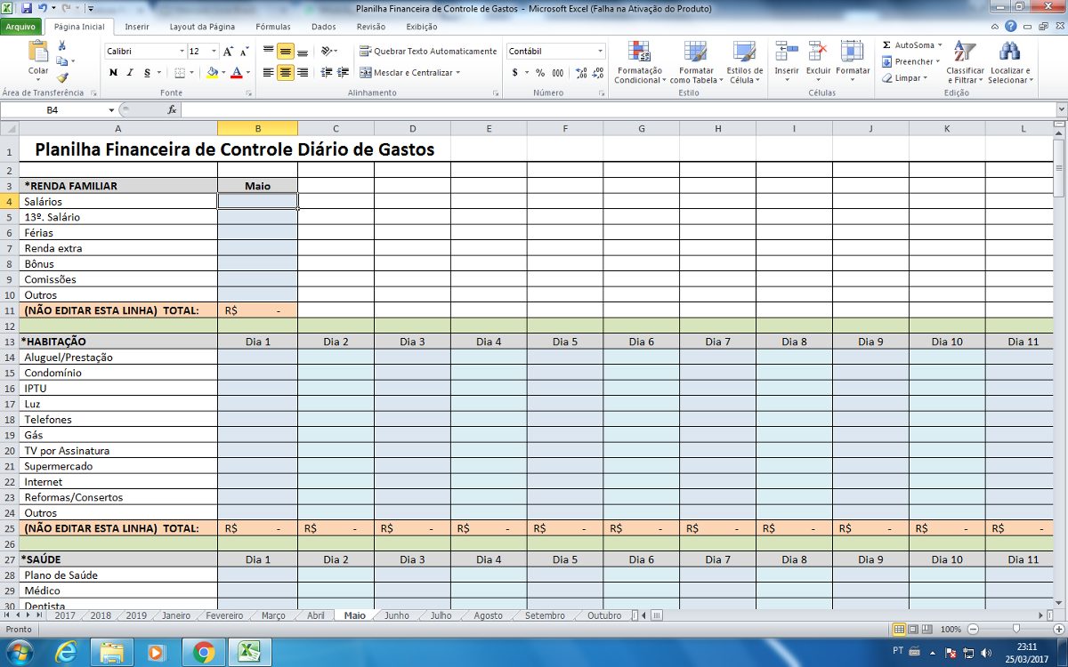 Exemplo De Planilha De Gastos Familiar Vários Exemplos