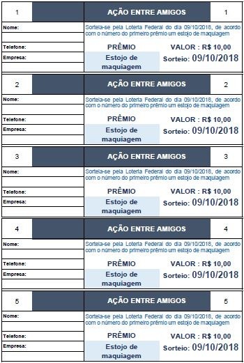 Planilha Para Rifa E Ação Entre Amigos Com Numeração Automa - R$ 19,90