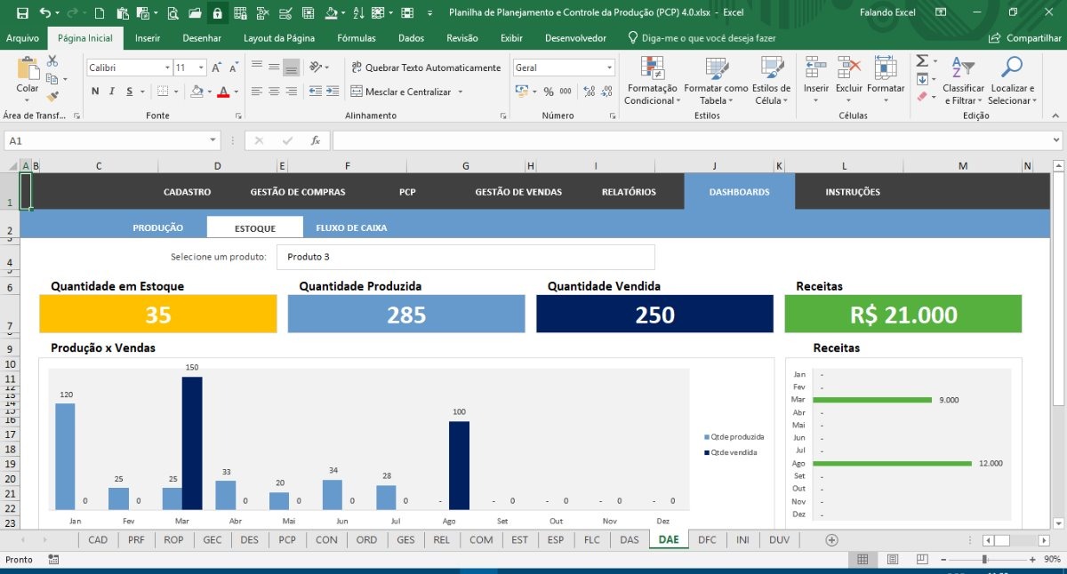 Planilhas Excel Planejamento E Controle Da Produção Pcp R 2390 Em