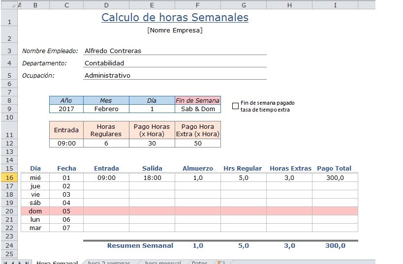 planilla hoja excel calculo de horas extras 6 500 en formato horas extras excel