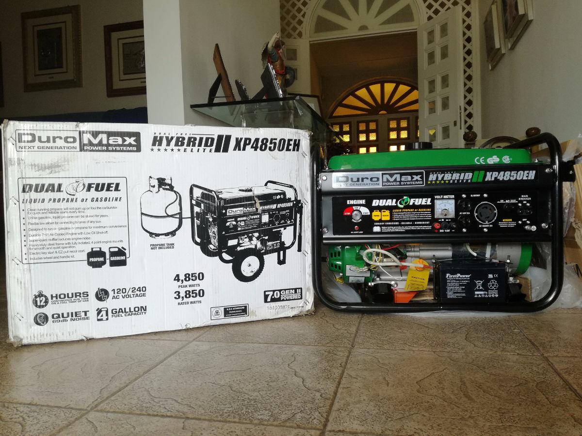 planta eléctrica duromax xp4850eh hybridii gasolina y gas bs
