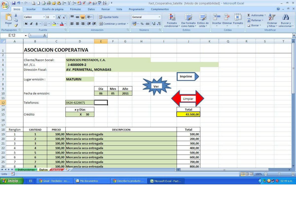 formato para cotizacion en excel