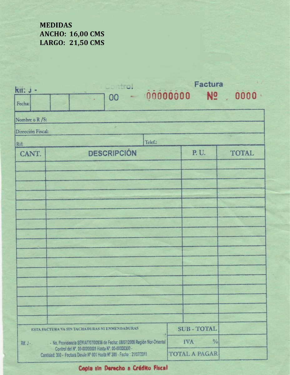 plantilla impresión factura en excel para pyme automática bs 269