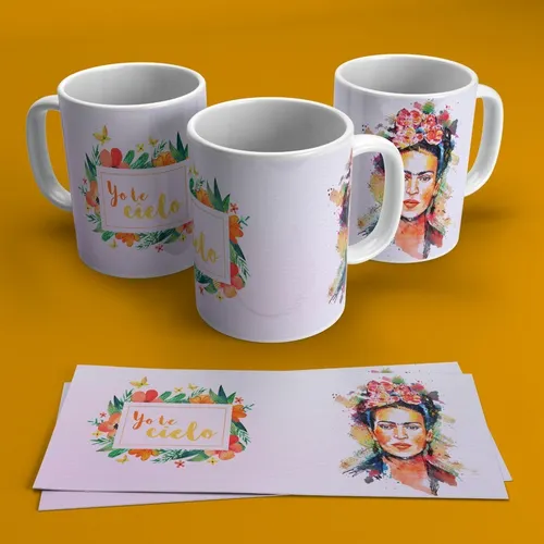 Plantilla Sublimación Tazas - Frida Kahlo