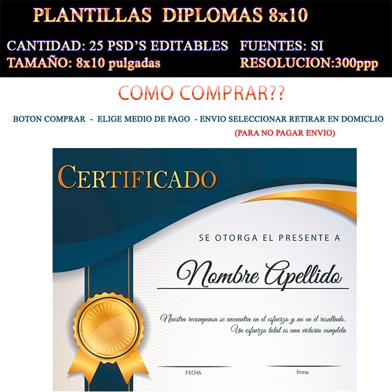 Plantillas Diplomas Reconocimiento Psd 25 Editables