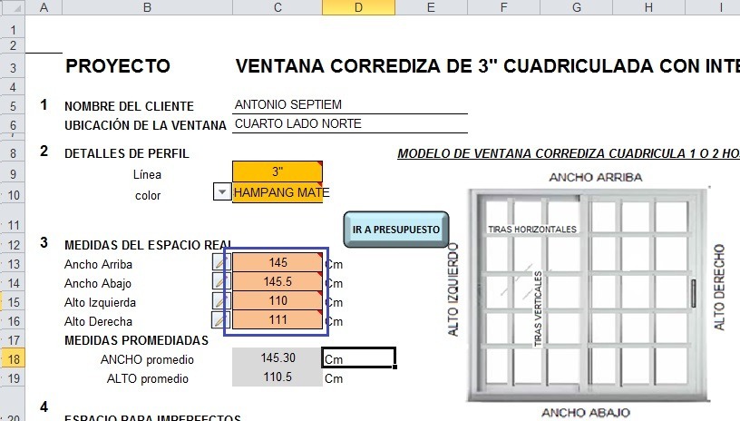 Plantillas Excel Para Cortes De Ventanas De Aluminio 357.00 en Mercado Libre
