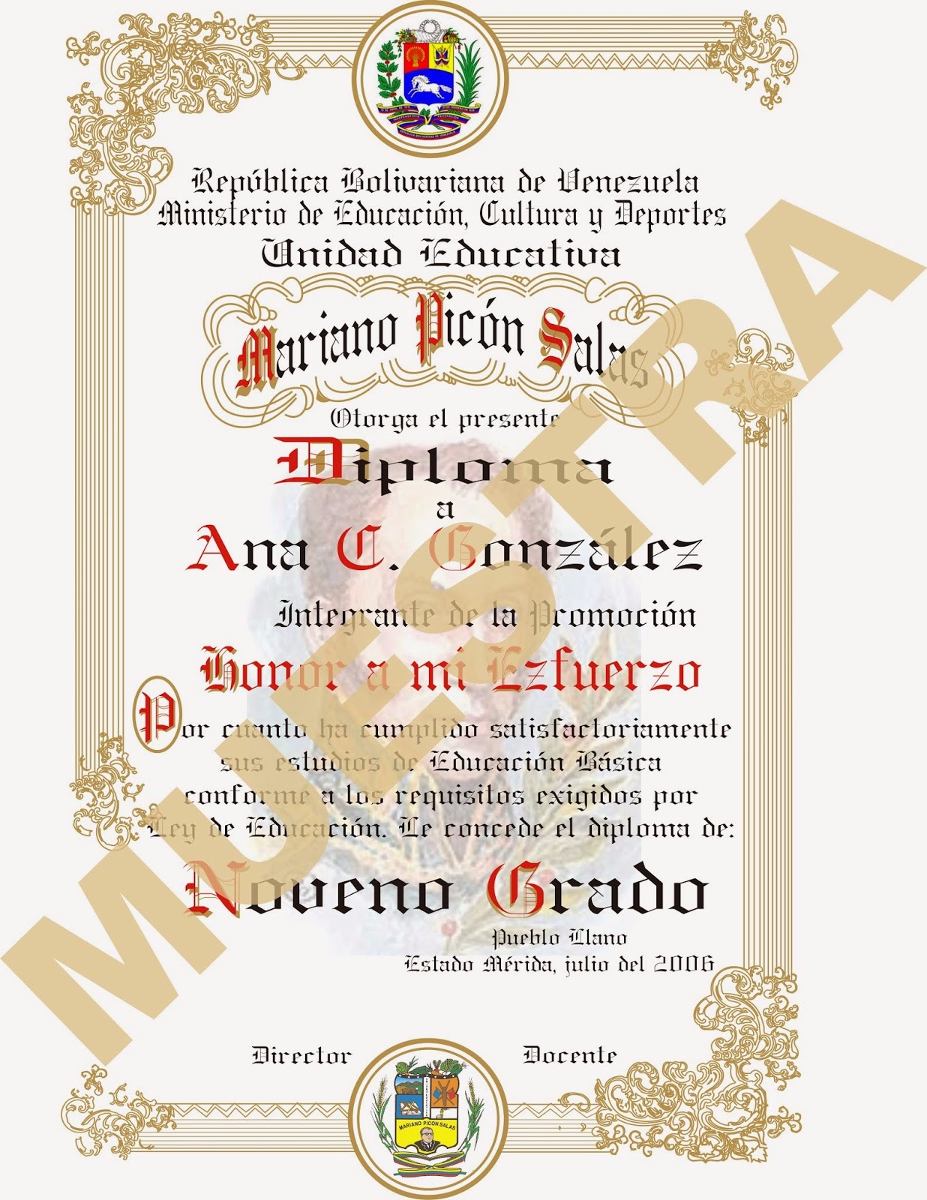 formatos de diplomas de honor