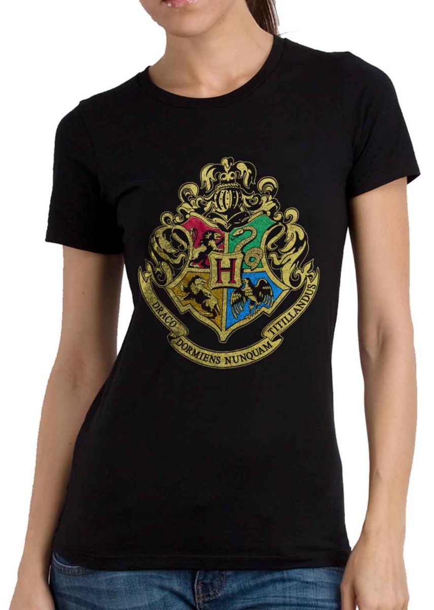 Playera Blusa Dama Harry Potter Hogwarts Escudo - $ 250.00 