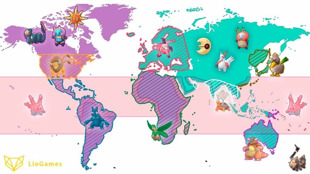 Покемоны в россии 2023. Карта региональных покемонов. Региональные покемоны в Pokemon go. Региональные покемоны в Pokemon go 2021.