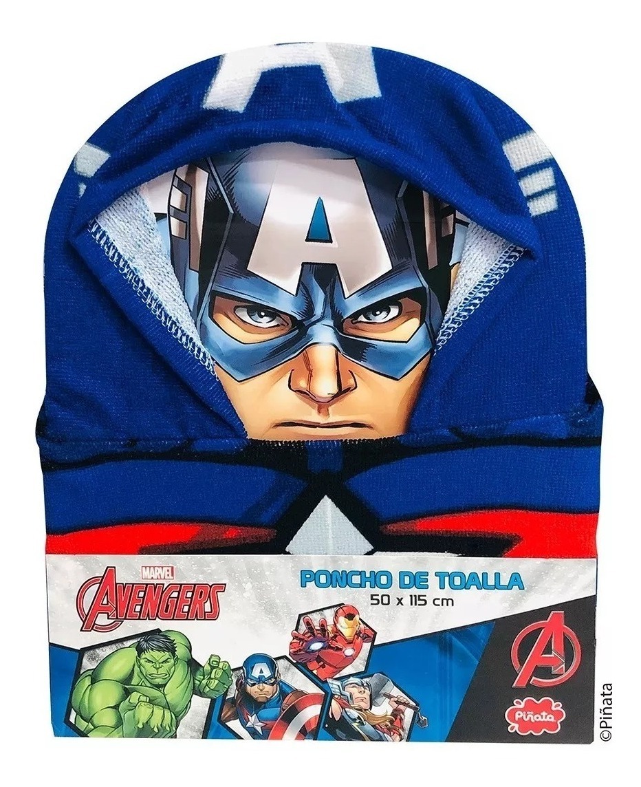 Marvel Avengers Toalla con Capucha del Capit/án Am/érica