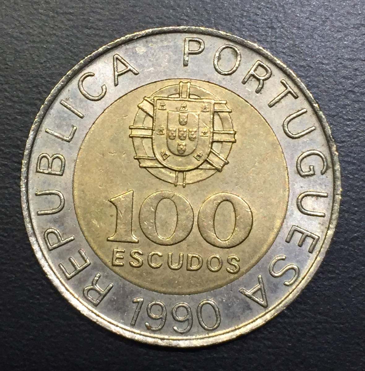 Por001 Moneda Portugal 100 Escudos 1990 Xfau Ayff 39.00 en Mercado